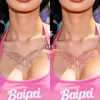 Pegatinas de tatuaje temporales que cambian de color transfronterizas con alas y moños, estilo ins inspirado en la dopamina, personalizadas para abdomen y pecho, estilo nicho y lindo