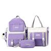 Mochila escolar de tres piezas al por mayor para estudiantes de secundaria, mochila de nailon fresca y dulce, gran capacidad, ligera, para el tiempo libre, bolsa de tutoría