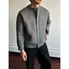 Cardigã de malha curto cáqui masculino outono inverno cleanfit fio rígido suéter suéter de toque de alta qualidade cardigã moderno