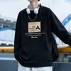 Nueva Camiseta de Manga Larga con Cuello Redondo de Otoño para Hombre Estilo Americano Holgada Creativa Camiseta Superior para Hombre Se Puede Personalizar LOGOTIPO