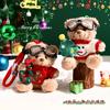 Llavero creativo de peluche de oso de Año Nuevo para coche, colgante para bolso de pareja del Año de la Serpiente, regalo pequeño, venta al por mayor