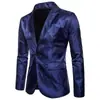 Comercio Exterior Primavera y Otoño Estilo Corte Masculino Traje con Patrón Oscuro de Anacardo Moda Chaqueta de Traje para Hombre de Botón Único Ajuste Delgado