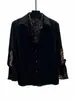 Camisa negra de dos piezas falsas con estampado de leopardo, estilo de deseo puro para hombre, moda urbana moderna, camisa de manga larga, top sensual
