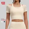 Malla Fina Deportiva de Manga Corta para Yoga, Malla Fina Deportiva de Manga Corta de Alta Elasticidad para Correr, Ropa de Fitness