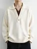 Suéter de Punto Falso Dos Piezas con Cuello para Hombre Temporada Otoño/Invierno 2026 Nuevo Estilo Camisa Polo Doble Cuello en V Ropa de Lana Ropa Interior