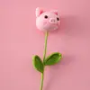 Año del Conejo Caqui Lana Suave Animal Flor Grande Ramas Cerdo Rosa Rana Panda Ramo de Flores Inauguración de Casa Casa Nueva Adornos en Maceta