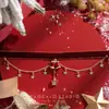 Jingle Bells Doce Sino Vermelho Corrente para Clavícula Design Natalino Feminino Gargantilha