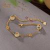Um Veado Prata S925 Prata de Lei Banhado a Ouro Jade Hetian Cloisonné Fivela Xiangyun Pulseira de Extensão Feminina Elegante Retrô