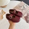 Sapatos Casuais de Couro para Meninas 2026 Primavera Novos Sapatos de Solado Único da Moda para Crianças Pequenas Sapatos de Couro Versáteis Antiderrapantes