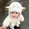 Gorro de Punto con Protección Facial para Bebé de Invierno, Gorro Cortavientos y Cálido para Proteger los Oídos, Forro Polar y Engrosado, Lindo Gorro de Felpa para Niños y Niñas