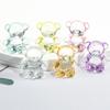 Acrílico urso estourar coelho contas desenho animado buraco horizontal contas diy jóias acessórios corda de cabelo pulseira atacado