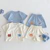 Conjunto de Zoológico para Niños Verano Nuevo Moda para Niños y Niñas Camiseta Estampada Bebé Dibujos Animados Shorts Conjunto Delgado de Dos Piezas