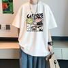Nuevos Tops 2025 Nueva Moda Camisetas de Manga Corta para Hombre y Mujer, Estampado de Patrón Simple a la Moda, Verano Holgado y Casual