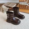 Botas para niña, nueva colección otoño 2026, botines estilo Martin para niños, botines de piel estilo princesa británica, botines de moda estilo coreano para niñas pequeñas