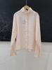 Camisa de linho com vários botões feminina primavera 2025 moda francesa artística solta all-match cardigan de abotoamento único casual top