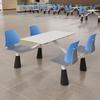 Conjunto de Mesa e Cadeiras para Cantina Escolar, Refeitório de Funcionários, Restaurante de Área de Serviço de Fast Food, Mesa de Jantar Integrada para Quatro Pessoas