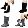 Moda Nueva Primavera/Verano 2026 Talla Grande Casual Forrados de Felpa Cálidos Botas Largas Tacón Bajo Cómodos Zapatos de Algodón Transfronterizo