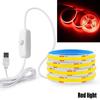 Tiras de luces LED COB USB Decoración de techo con interruptor de botón 320 LED/m Lámpara de cinta de fondo de color