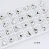 Dongzhou Cristal 13*12 Grande Coração Torto Joia de Unha Diamante Ouro Champagne Coração de Pêssego Explosivo Decoração de Unha Joia de Cristal K9