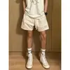 Shorts Casuais de Peso Pesado Estilo Americano Novos para Verão, Calças de Cinco Pontos Bordadas em Cor Sólida, Calças de Moletom Versáteis Largas