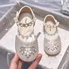 Zapatos de Princesa para Niñas 2026 Verano Nuevo Estilo Pedrería Lentejuelas Moño Sandalias de Suela Suave Zapatos de Actuación para Niños Venta al por Mayor