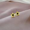 [aço titânio de corpo inteiro] concha estrela de cinco pontas brincos de vento minimalistas brincos frios masculinos e femininos personalidade temperamento brincos de banquete