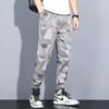 Pantalones Casuales de Verano para Hombre, Marca de Moda, Estilo Delgado de Seda de Hielo, Pantalones Jogger de Nueve Puntos, Pantalones Cargo Deportivos Camuflados Sueltos para Hombre de Verano