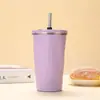 Taza de Café con Forma de Diamante de Acero Inoxidable 304, Modelo Nuevo Transfronterizo, con Popote, Taza Térmica para Uso en Exteriores, Taza de Agua para Coche, Venta al por Mayor Personalizada