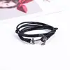 Pulsera de piel de vaca de seis piezas de personalidad estilo europeo y americano directa de fábrica, pulsera tejida multicapa de ancla de cuero retro transfronteriza
