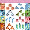 8 Pegatinas de rompecabezas de animales marinos DIY pegatinas faec decoración de cuentas de mano DIY para cuaderno pegatinas impermeables
