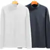 280g Terciopelo AlemánOtoño/Invierno Doble Cara Cepillado Terciopelo Cuello Alto Manga Larga para Hombre Caliente Capa Base Ropa de Otoño Camiseta Interior