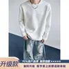 Camiseta de manga longa patchwork desconstruída para homens, adequada para primavera e outono, estilo americano, peso pesado, corte limpo, casual, versátil e pode ser usada como camada base