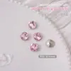 Arte de unhas rosa fundo pontiagudo formato especial diamante cristal vidro diamante rede vermelha coração torto diamante machado gota d'água broca de unha decoração