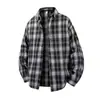 Camisa a cuadros de manga larga estilo retro americano de moda para hombres y mujeres, estilo callejero de primavera y otoño, corte holgado, camisa casual/cárdigan estilo Hong Kong para parejas