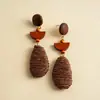 Pendientes de Corazón de Madera Color Café Transfronterizos Europeos y Americanos, Pendientes Estilo Retro Maillard, Pendientes de Diseño de Nicho para Mujer