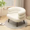 Sofá perezoso moderno minimalista para el hogar, suave y cómodo de lana de cordero, taburete de maquillaje, taburete de mesita de noche con forma de arco para habitación de niña