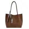 Yue Zi 2026 Otoño Temprano Bolso Grande de Gamuza y Felpa Bolso Tote Simple de Moda Versátil de Hombro Único