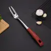 Utensilios de Cocina de Acero Inoxidable para el Hogar Cuchara para Cocinar con Grano de Madera Kit de Palas Colador de Sopa Mango de Madera Set de Palas para Saltear Utensilios de Cocina