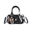 Bolso de gamuza para mujer, nueva colección de otoño 2026, estilo retro, adecuado para ir al trabajo, con diseño de lunares, se puede llevar en la mano o usar como bolso de hombro o bolso cruzado