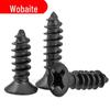 Parafuso autoatarraxante de aço carbono preto YB846 com cabeça Phillips escareada ST2.3-ST5