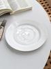 Plato de cerámica blanca para ensalada y filete con hilo simple francés, venta al por mayor