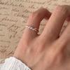 Anillo de Cola de Espiral Enrollada de Plata de Ley S925 para Mujer, Anillo Abierto Geométrico Irregular Minimalista Versátil Simple Estilo Ins Nicho