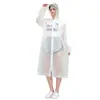 Impermeable de EVA con capucha, desechable, largo, de cuerpo completo, a prueba de lluvia, a prueba de viento, engrosado, portátil, adecuado para conciertos, montañismo y viajes