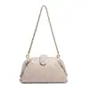 Bolso Tejido Nuevo Hecho a Mano con Acabado de Lujo, Diseño de Nicho, Bolso de Clip, Bolso de Concha con Cadena, Bolso de Hombro Versátil y de Moda