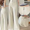 175 chica alta jeans blancos de pierna ancha extralargos para mujer modernos versátiles nuevos de cintura alta sueltos rectos que estilizan