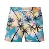 Pantalones de Playa de Verano Hoja de Plátano Impresión Digital 3D Pantalones de Playa Casuales Modernos Shorts para Hombre