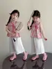 Roupa de Verão 2026 Novo Estilo para Meninas Hanfu Roupa Chinesa Tradicional de Verão Infantil Bebê Muito Bonito Conjunto de Duas Peças Estilo Fino