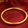 Pulsera de Herencia de Método Antiguo de Oro Arena Vietnamita para Mujer Anillo Liso Sólido Latón Chapado en Oro Pulsera Sutra del Corazón de Loto Estilo Caliente de Sala de Transmisión en Vivo