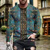 Camiseta de Retazos de Manga Larga para Hombre, Nueva de Otoño, Europea y Americana, Impresión 3D, Deportiva Casual, Sudadera, Camiseta de Cuello Redondo