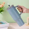 Nuevo Vaso Termo de Acero Inoxidable 304 de Aspecto Elegante Vaso para Coche de Gran Capacidad Montado en Coche Vaso Portátil para Hielo con Pajita